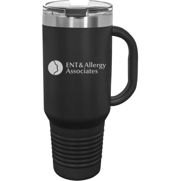   - Premium 40oz Travel Mug with Snap Lid & Straw Thumbnail
